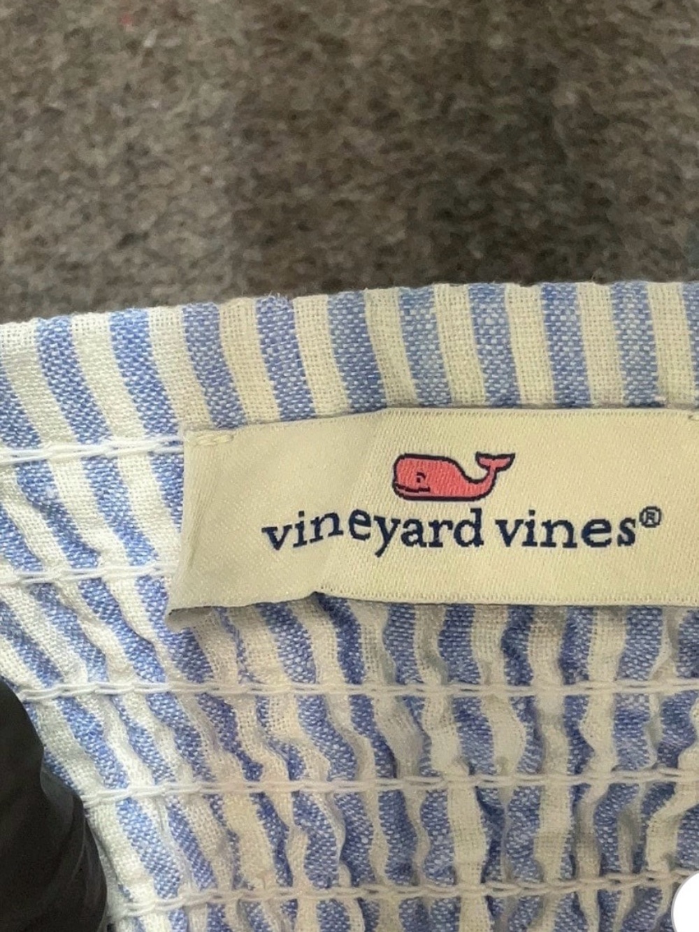 Vineyard Vines Blue and White Striped Dress with Pink Whale Logo - Picture 3 of 4